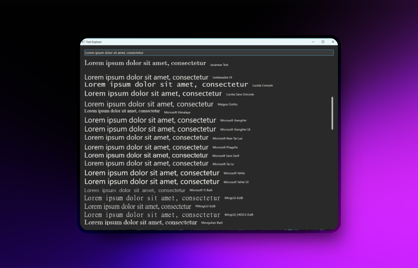 Font Explorer