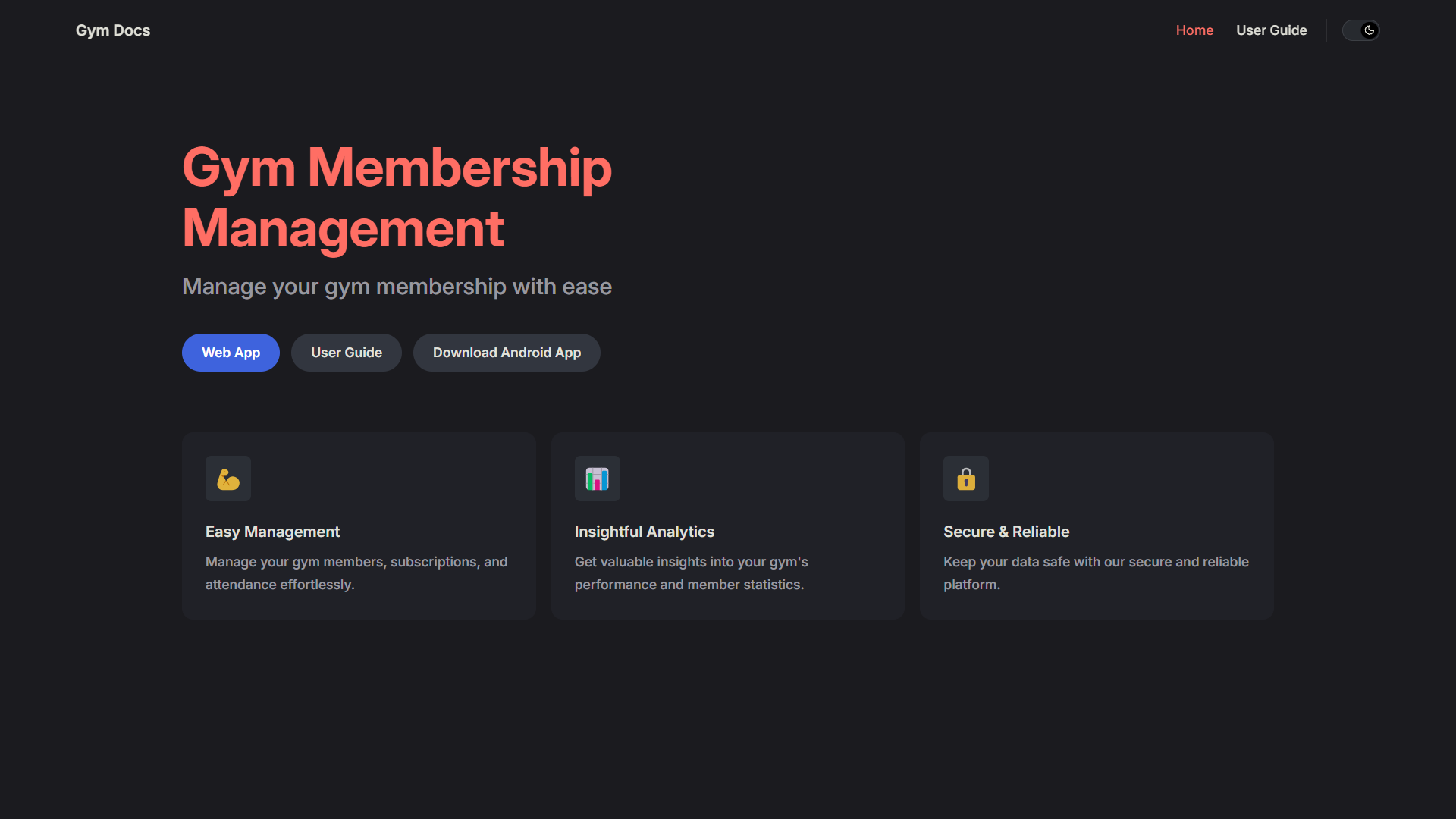 Gym Docs site